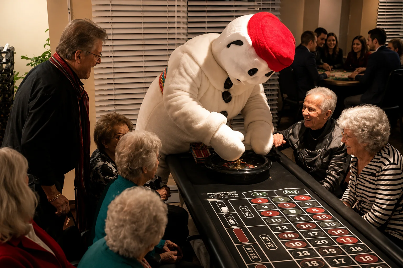 Roulette animée lors d’une activité intergénérationnelle costumée